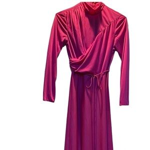 House of Bianchi Dress Vintage Magenta Maxi Prom Formal Long Fit & Flare Size S